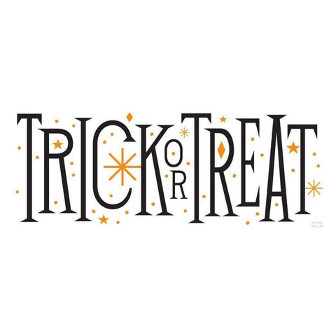 Festive Fun Trick or Treat Black Modern Wood Framed Art Print with Double Matting by Mullan, Michael