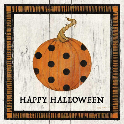 Happy Halloween Pumpkin Black Modern Wood Framed Art Print with Double Matting by Tillmon, Avery