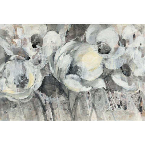 Floral Fantasy Black Modern Wood Framed Art Print by Hristova, Albena