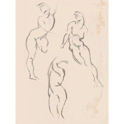 Figure Study VI Black Modern Wood Framed Art Print with Double Matting by Wild Apple Portfolio