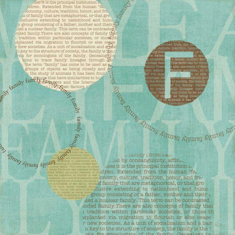 Circle of Words - Family Black Modern Wood Framed Art Print by Charron, Veronique