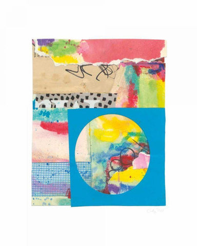 Color Layers II White Modern Wood Framed Art Print with Double Matting by Prahl, Courtney