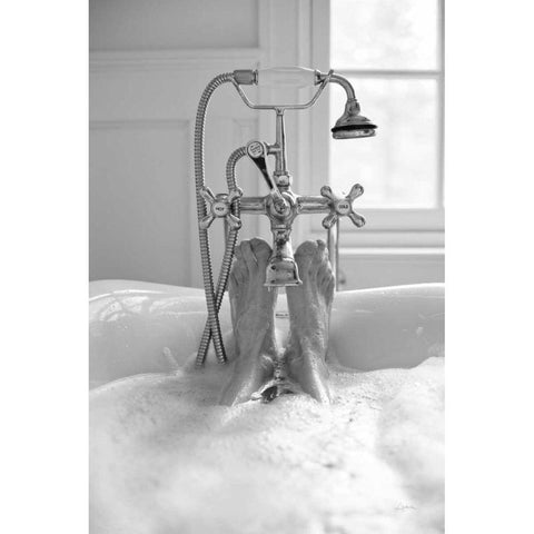 Bubble Bath I White Modern Wood Framed Art Print by Aledanda