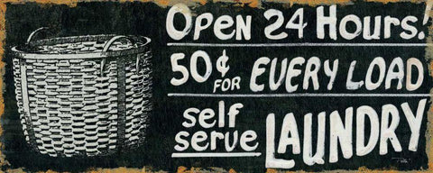 Vintage Sign II White Modern Wood Framed Art Print with Double Matting by Pela