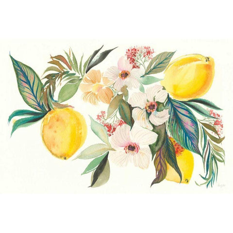 Citrus Summer I White Modern Wood Framed Art Print by Rice, Kristy