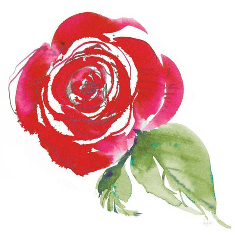 Bold Roses III Black Modern Wood Framed Art Print with Double Matting by Rice, Kristy