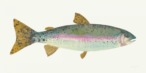 Angling in the Stream I Black Ornate Wood Framed Art Print with Double Matting by Prahl, Courtney