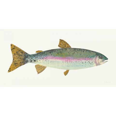 Angling in the Stream I Black Modern Wood Framed Art Print with Double Matting by Prahl, Courtney