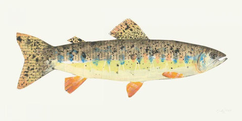 Angling in the Stream III Black Ornate Wood Framed Art Print with Double Matting by Prahl, Courtney
