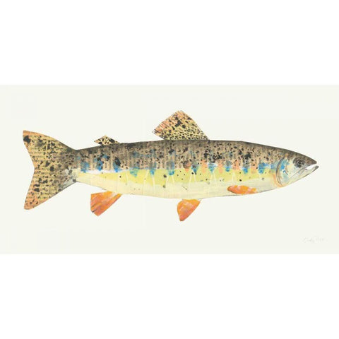 Angling in the Stream III White Modern Wood Framed Art Print by Prahl, Courtney