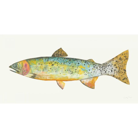 Angling in the Stream IV Black Modern Wood Framed Art Print with Double Matting by Prahl, Courtney