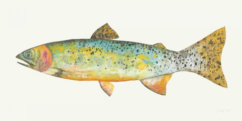 Angling in the Stream IV Black Ornate Wood Framed Art Print with Double Matting by Prahl, Courtney