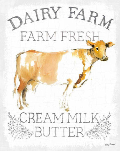 Dairy Farm enamel White Modern Wood Framed Art Print with Double Matting by Tillmon, Avery