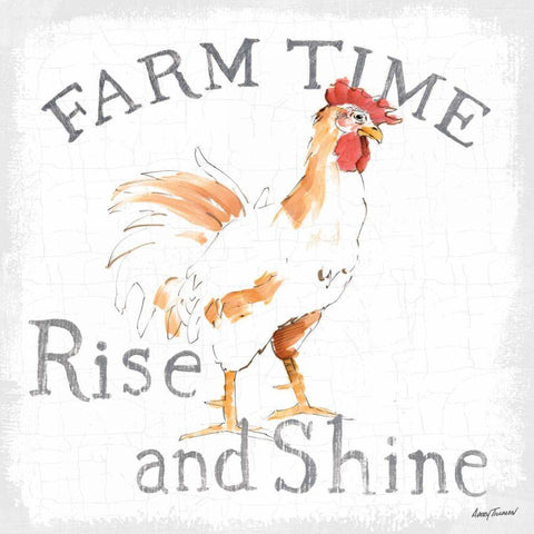 Farm Time enamel White Modern Wood Framed Art Print with Double Matting by Tillmon, Avery