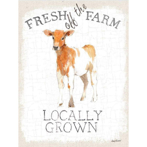 Fresh off the Farm burlap White Modern Wood Framed Art Print by Tillmon, Avery