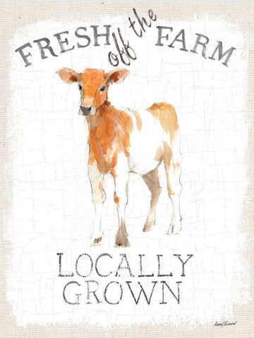 Fresh off the Farm burlap White Modern Wood Framed Art Print with Double Matting by Tillmon, Avery