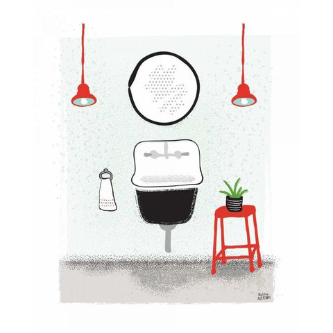 Bold Bath II White Modern Wood Framed Art Print by Averinos, Melissa