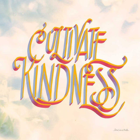Cultivate Kindness Black Modern Wood Framed Art Print by Miller, Sara Zieve