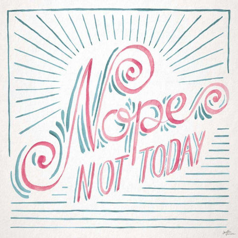 Nope Not Today I Black Modern Wood Framed Art Print with Double Matting by Penner, Janelle