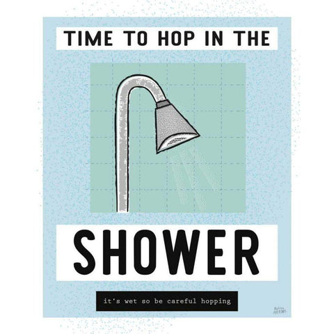 Shower Hopping White Modern Wood Framed Art Print by Averinos, Melissa