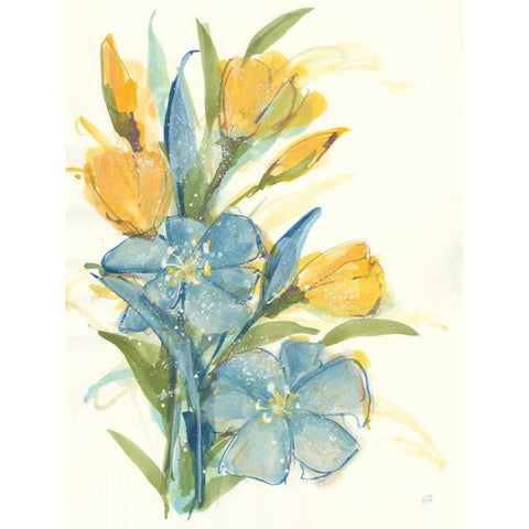 Sunshine Bouquet II Gold Ornate Wood Framed Art Print with Double Matting by Paschke, Chris