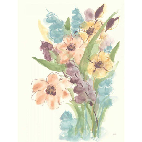 Earthy Bouquet I Black Modern Wood Framed Art Print with Double Matting by Paschke, Chris