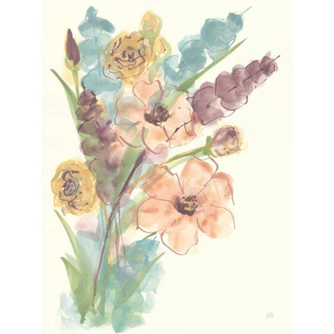 Earthy Bouquet II Gold Ornate Wood Framed Art Print with Double Matting by Paschke, Chris
