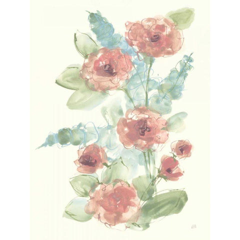 Camellia Bouquet I White Modern Wood Framed Art Print by Paschke, Chris