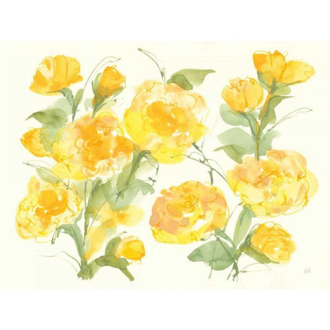 Sunshine Peonies White Modern Wood Framed Art Print by Paschke, Chris