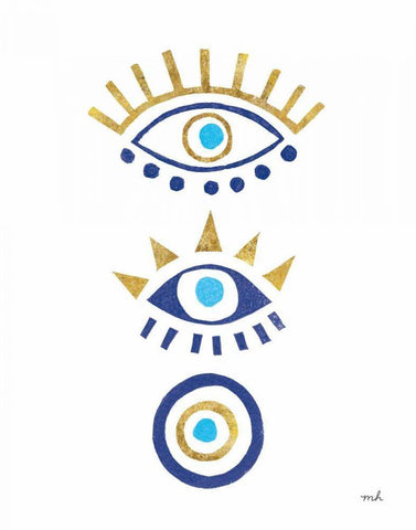 Evil Eye I Black Ornate Wood Framed Art Print with Double Matting by Hershey, Moira