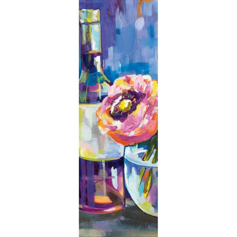 Floral Party III Black Modern Wood Framed Art Print by Vertentes, Jeanette