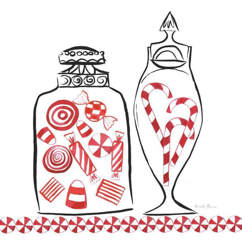 Holiday Treats II BW Black Ornate Wood Framed Art Print with Double Matting by Zaman, Farida