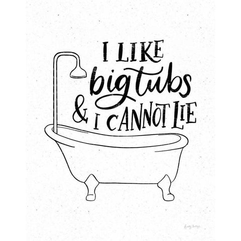 Bathroom Puns II White Modern Wood Framed Art Print by Thorns, Becky