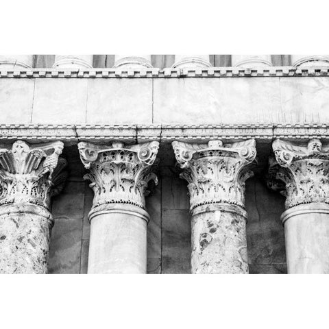 The Pillars White Modern Wood Framed Art Print by Aledanda