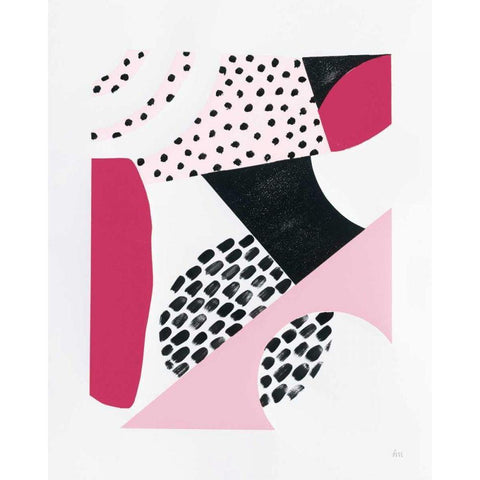 Luminous Tumble II Pink Black Modern Wood Framed Art Print with Double Matting by Marshall, Laura