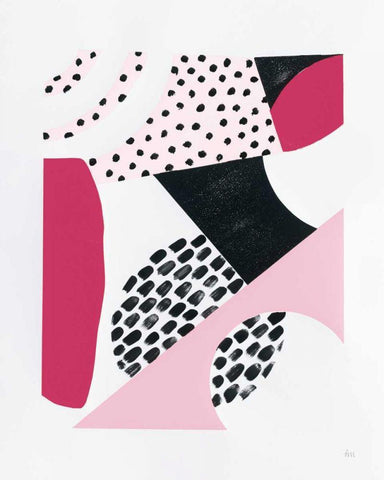 Luminous Tumble II Pink White Modern Wood Framed Art Print with Double Matting by Marshall, Laura