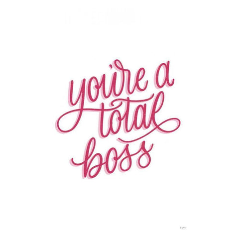 Total Boss White and Pink Gold Ornate Wood Framed Art Print with Double Matting by Thorns, Becky