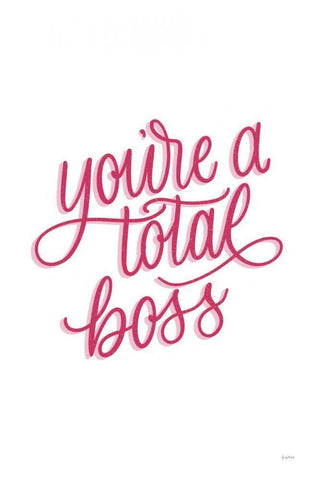 Total Boss White and Pink Black Ornate Wood Framed Art Print with Double Matting by Thorns, Becky