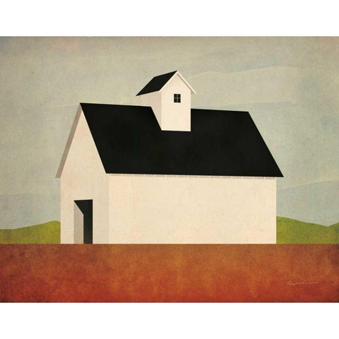 Fall Barn Black Modern Wood Framed Art Print with Double Matting by Fowler, Ryan