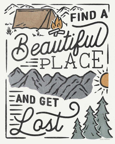 Adventurous V White Modern Wood Framed Art Print with Double Matting by Marshall, Laura