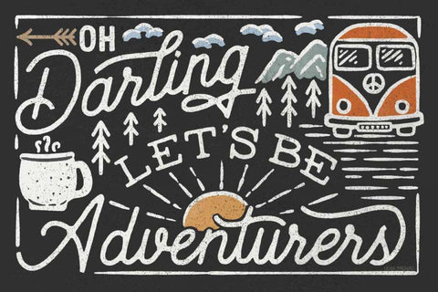 Adventurous I Black White Modern Wood Framed Art Print with Double Matting by Marshall, Laura