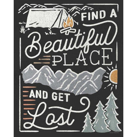 Adventurous V Black Gold Ornate Wood Framed Art Print with Double Matting by Marshall, Laura