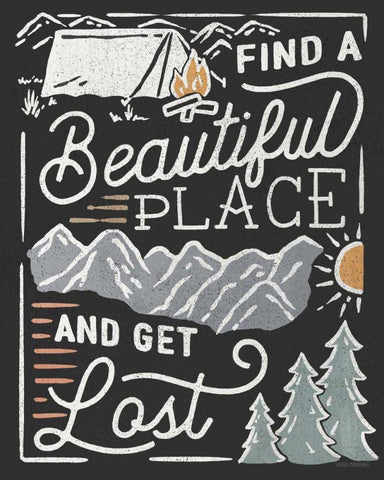 Adventurous V Black White Modern Wood Framed Art Print with Double Matting by Marshall, Laura