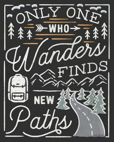 Adventurous VII Black White Modern Wood Framed Art Print with Double Matting by Marshall, Laura