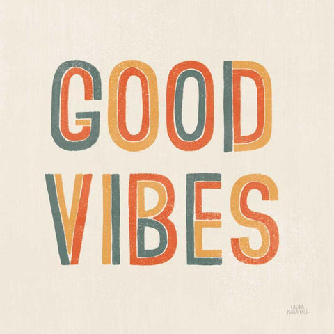 Retro Words I Gold Ornate Wood Framed Art Print with Double Matting by Marshall, Laura