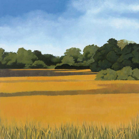 Across from Pond Bridge White Modern Wood Framed Art Print by Lovell, Kathrine