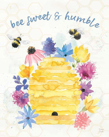 Bee Harmony IV Black Ornate Wood Framed Art Print with Double Matting by June, Dina