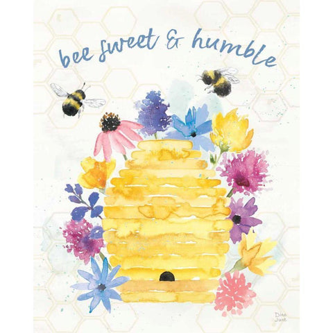 Bee Harmony IV White Modern Wood Framed Art Print by June, Dina