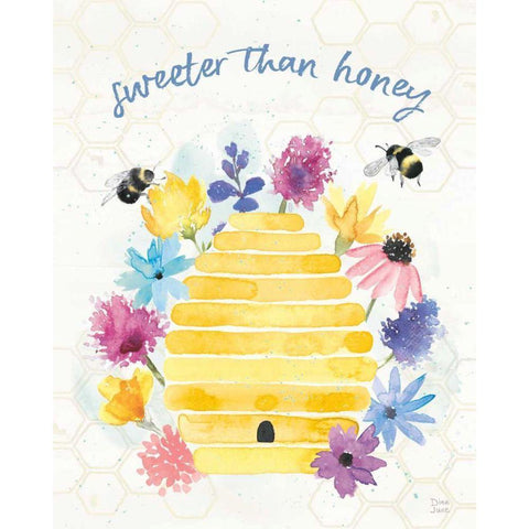 Bee Harmony V Gold Ornate Wood Framed Art Print with Double Matting by June, Dina