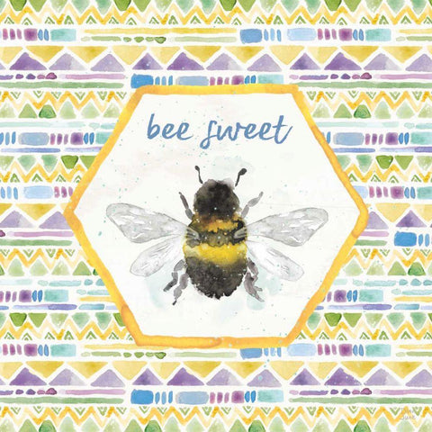 Bee Harmony VI White Modern Wood Framed Art Print by June, Dina